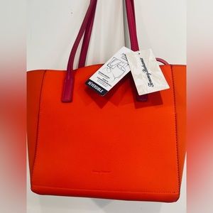 New! Tommy Bahama Large Tote Bag Travel
Purse Organizer Insert Pink Orange